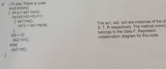  kindly solve this question (10 pts) There is code void mmm