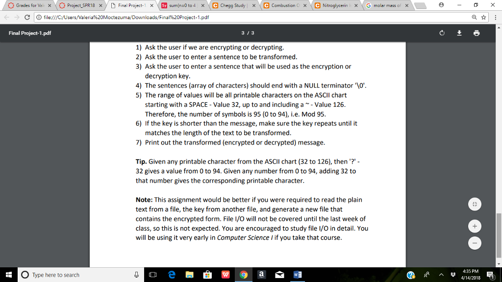 PROGRAMMING LANGUAGE C In cryptography, a shift cipher, also known as Caesar's