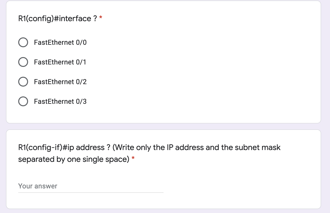 - Fa 0/1 Fa0/1 SW1 - LANA SW2 - LAN B R1
