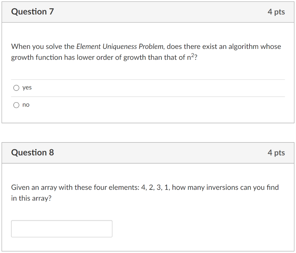 operations is the basic operation? addition multiplication assignment comparison Question 2 4