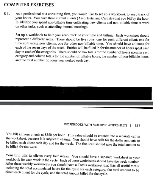 Please help me with step by instructions using an Excel worksheet and