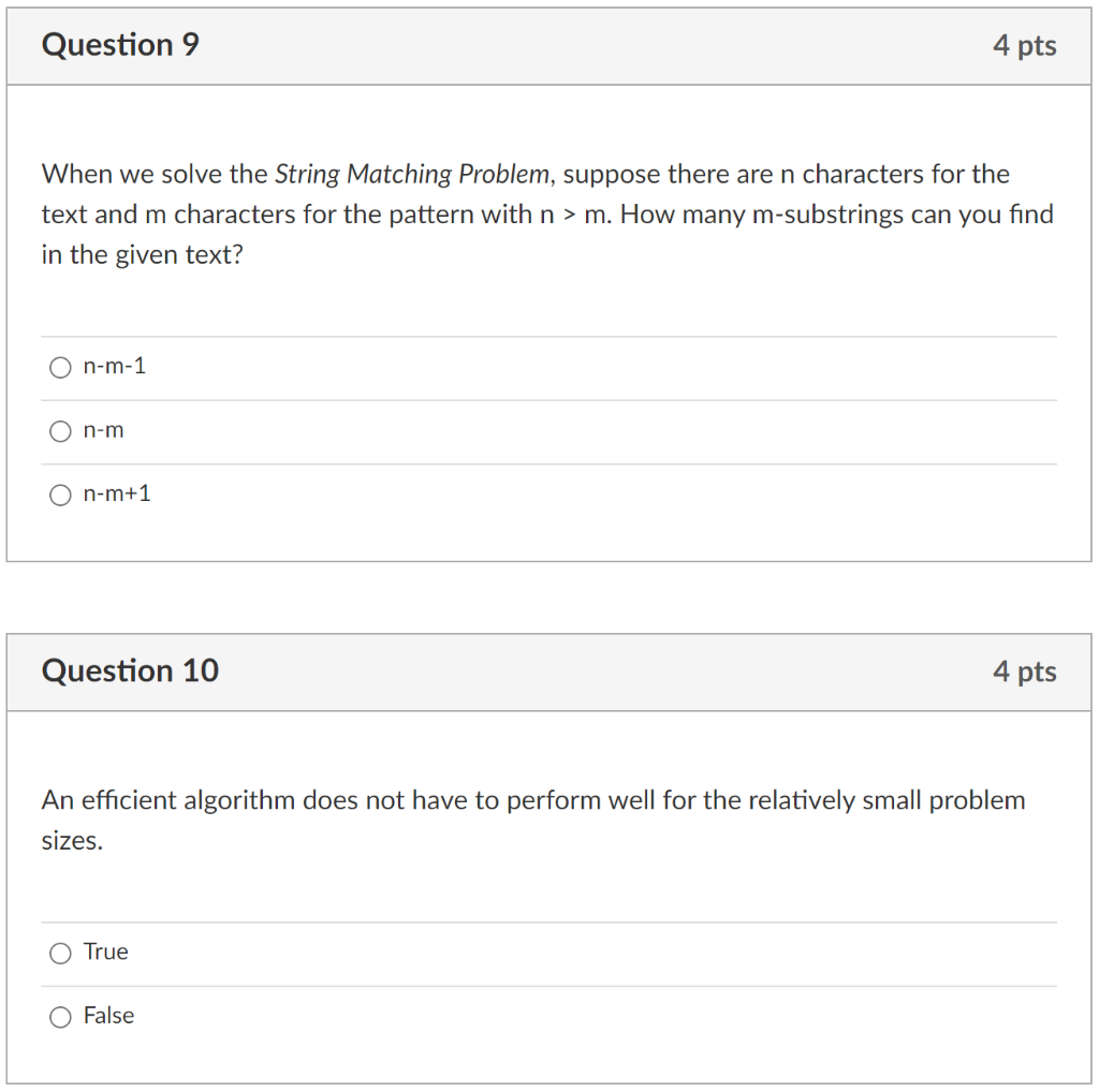 pts In the bubble sort, which of the following types of operations