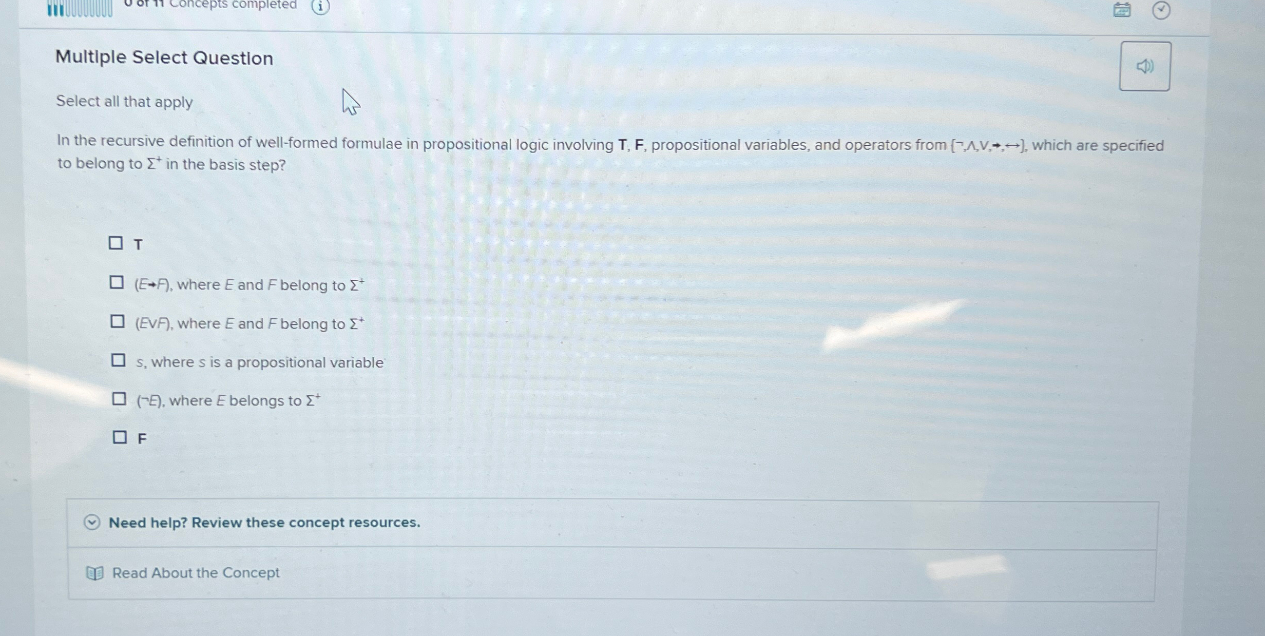  Multiple Select Question Select all that apply In the recursive definition