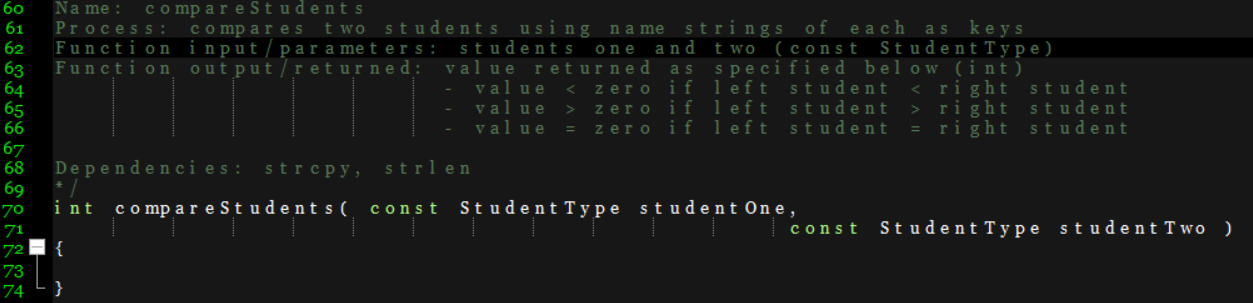 structure is shown here: Please complete the following function: Please use the