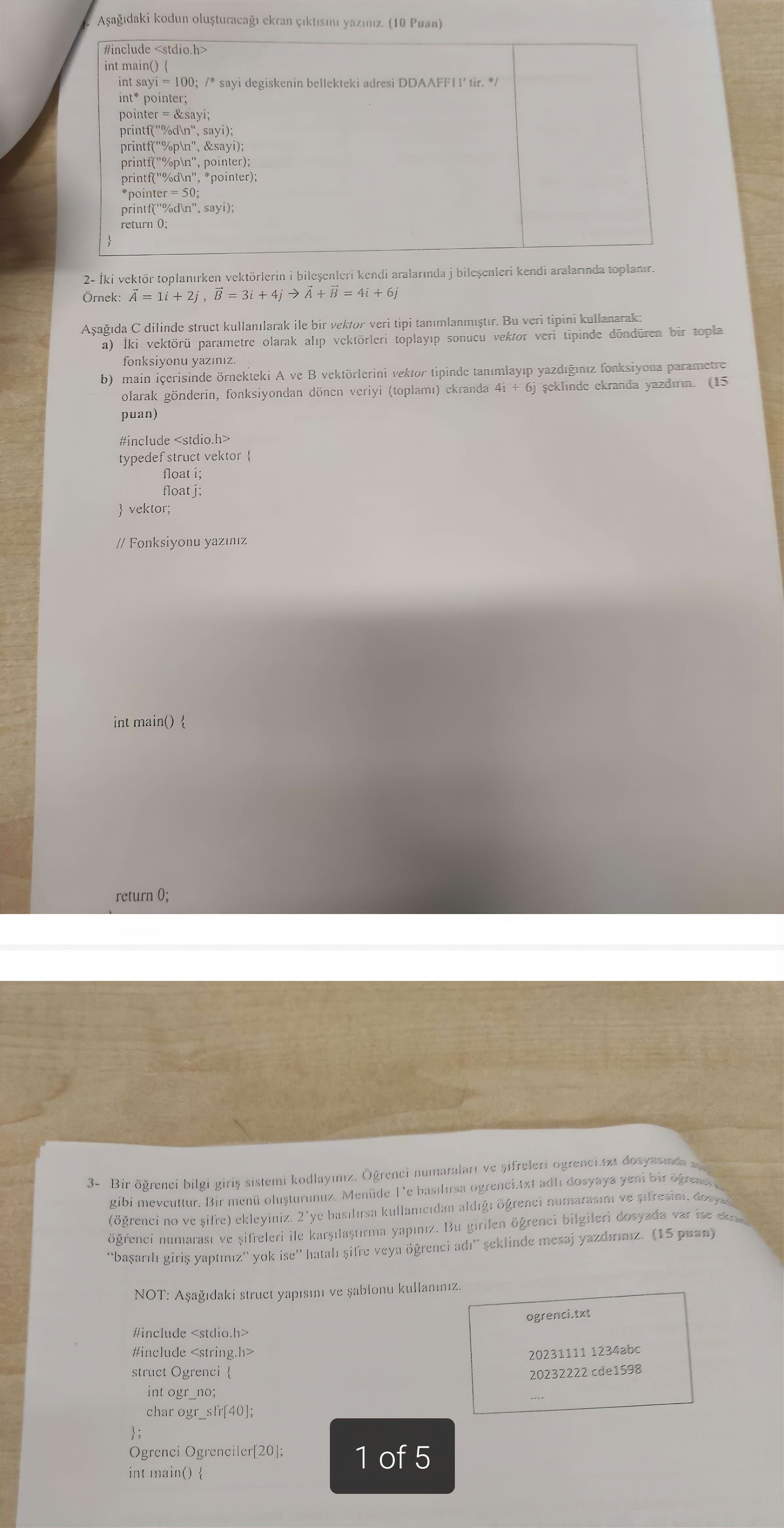  I need help with these C Programming questions. 