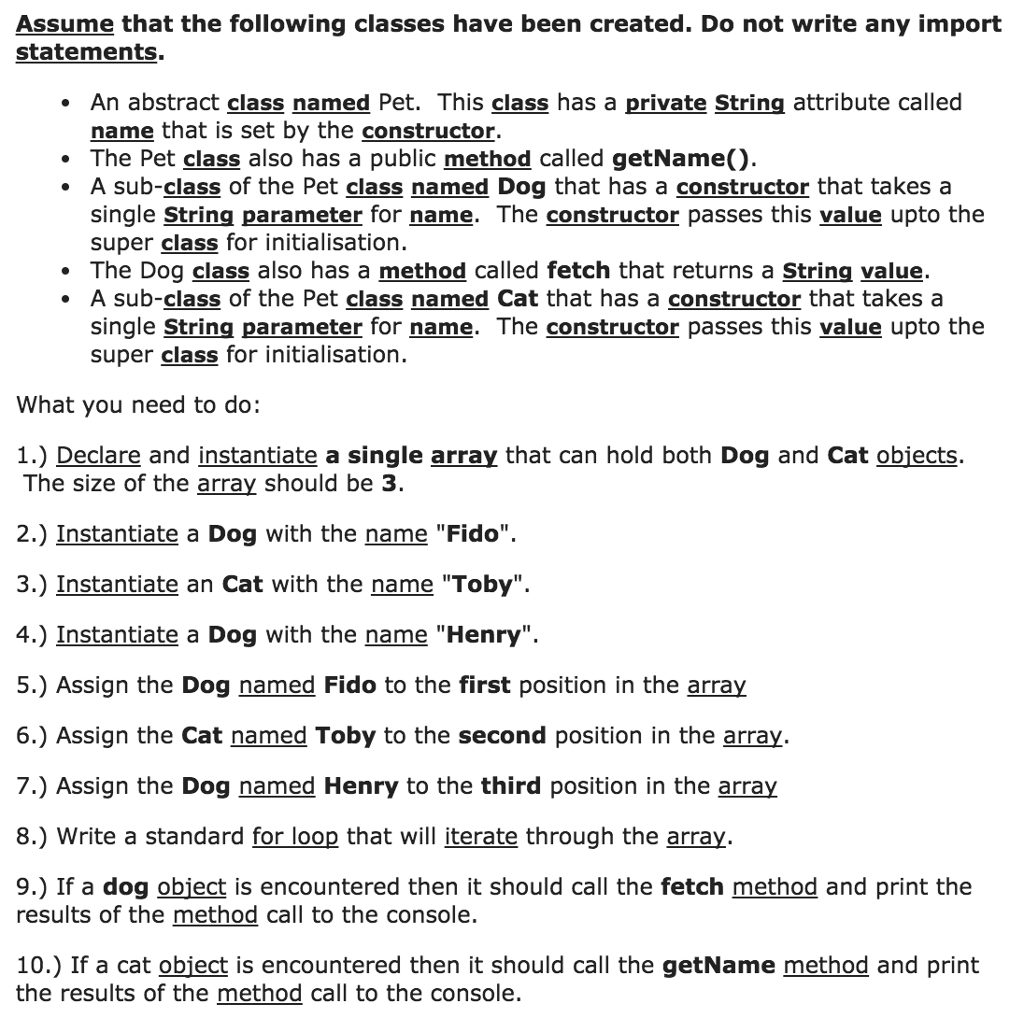 NEED ASAP :) . JAVA LANGUAGE PLEASE. THANK YOU ! Assume that