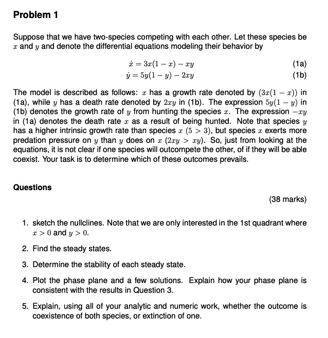should be answered with python code use numpy and scipy Problem