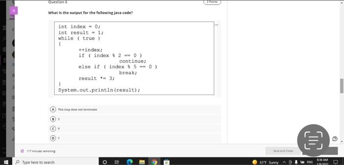 java Question What is the output for the following java coder int