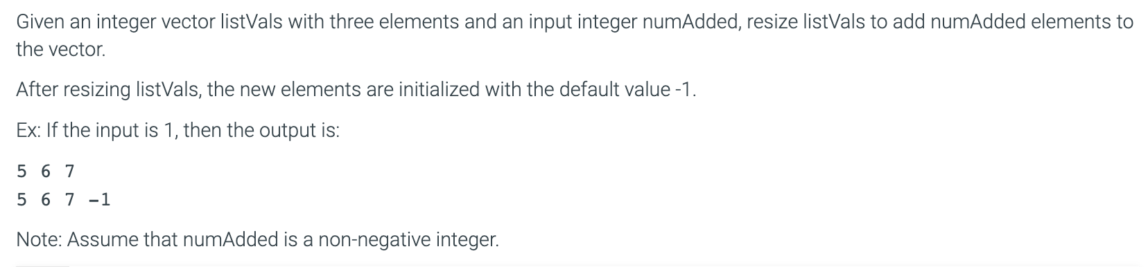 C++ Given an integer vector listVals with three elements and an input