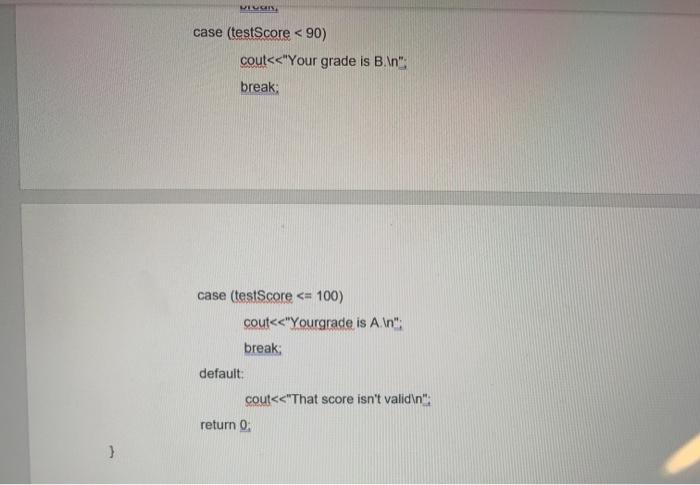 statement to assign a Il letter grade (A, B, C, D, or