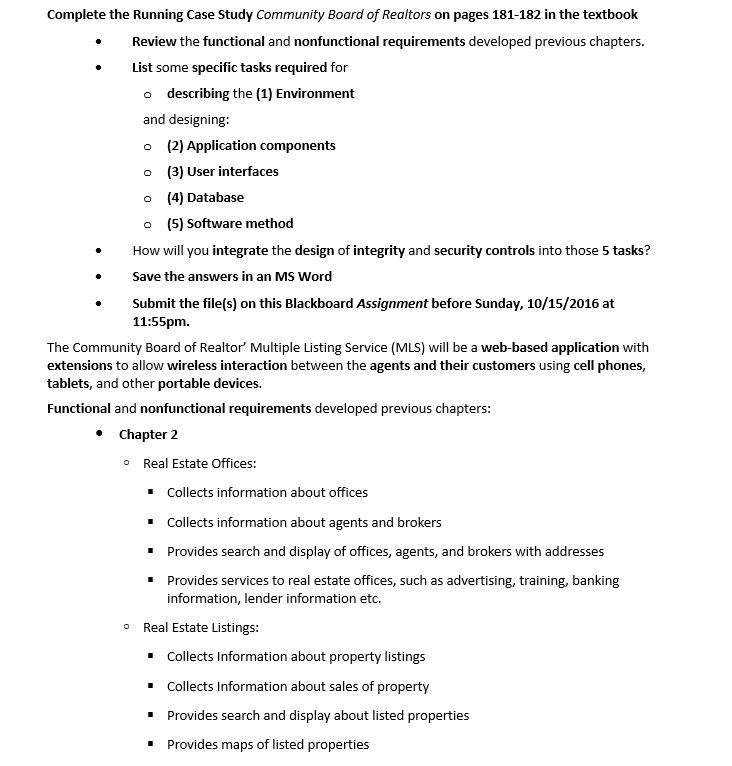 Need help asap Complete the Running Case Study Community Board of Realtors