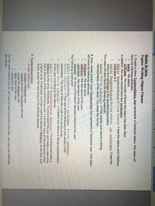  Freshmen Conputer Science. Writing Object classes. Topics: Writing Object Classes 1.