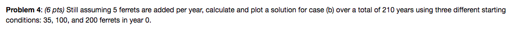 Only Do 4 Problem 4: (6 pts) Still assuming 5 ferrets are
