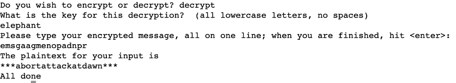 use a combination of letter to number mappings and modulo arithmetic to