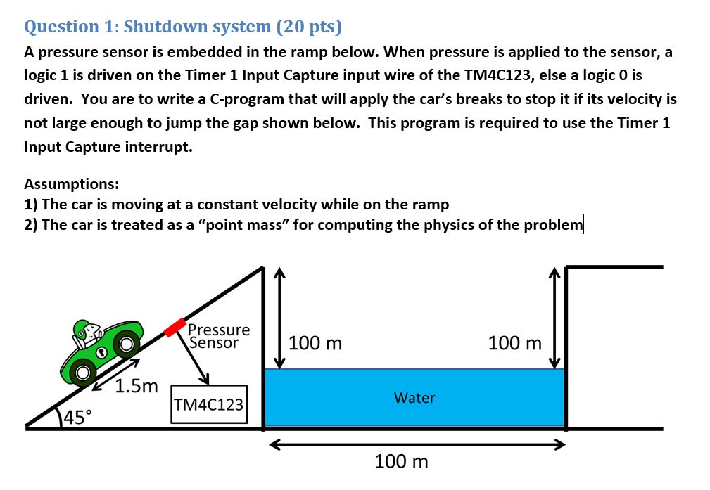 Question 1: Shutdown system (20 pts) A pressure sensor is embedded in