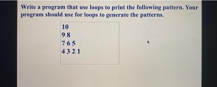 pleaseee solve usingghh matlab Write a program that use loops to print