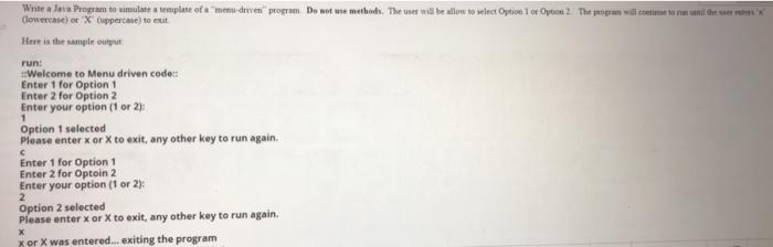 java program question, no methods and no arrays please. Write a Java