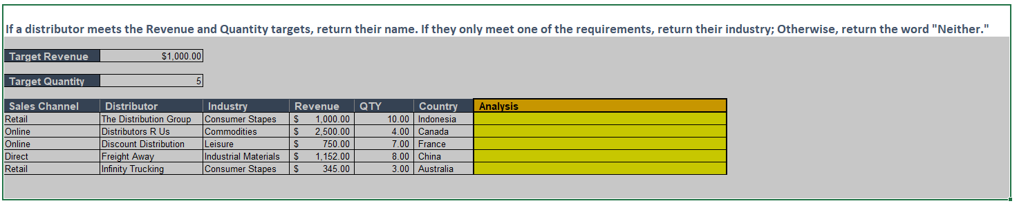  Please show how to generate the excel formula using "nested ifs".