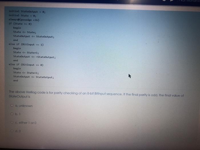  10 13 14 16 initial StateOutput - 0; initial State =