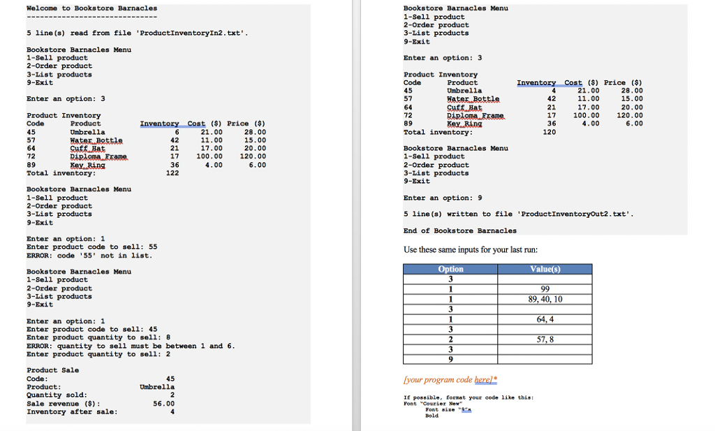 25 points-Due April 16, 11pm 9-Exit Enter an option: Create function menuOption