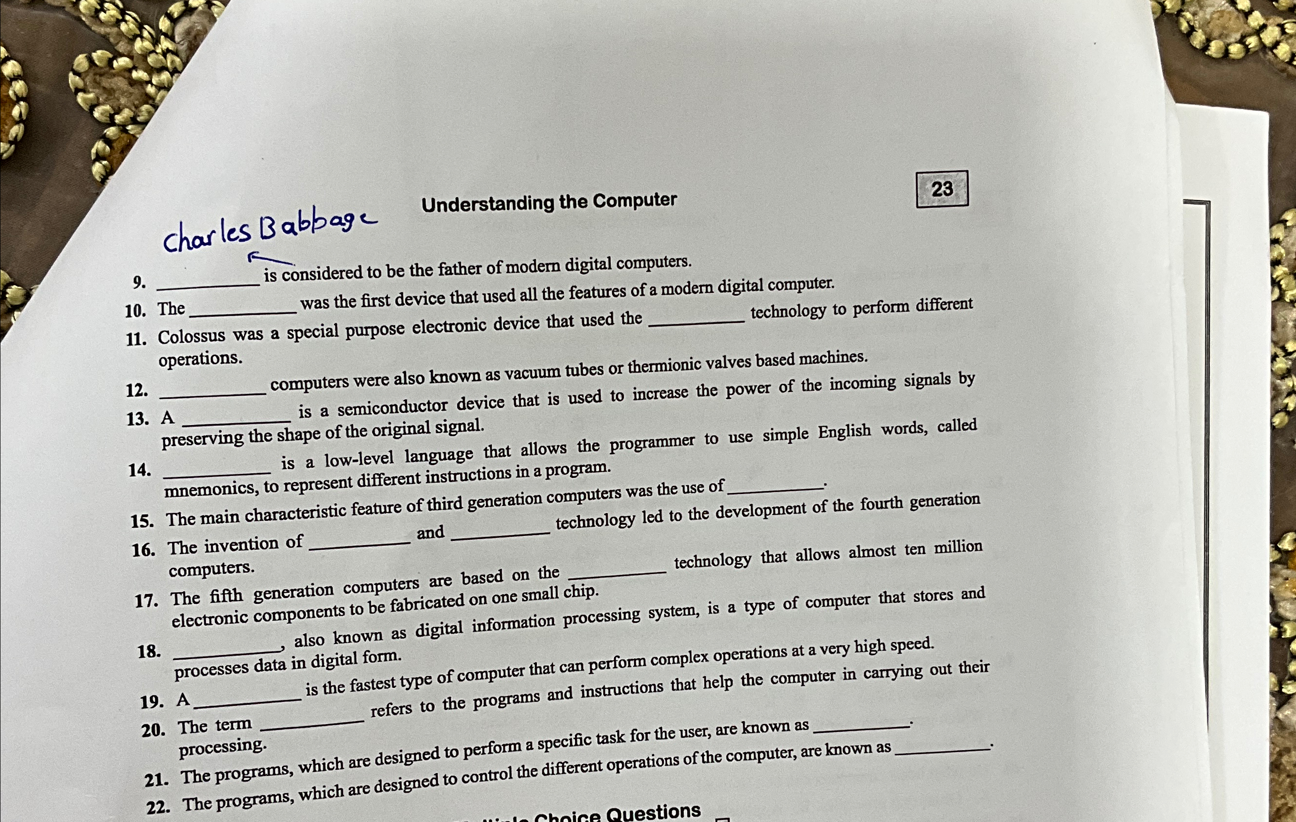  Charles Babbage Understanding the Computer 23 9. s considered to be