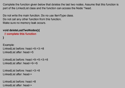please solve this under 20 minutes: (program in C++) Complete the function