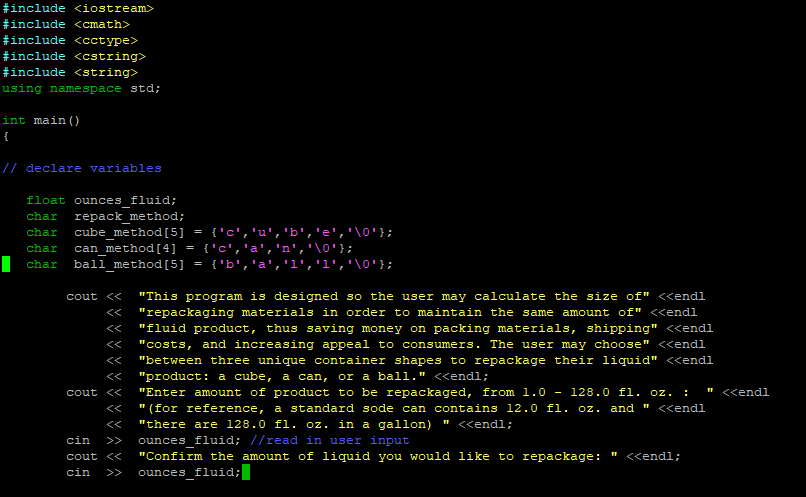 ***C++*** I am writing a program that will allow the user to