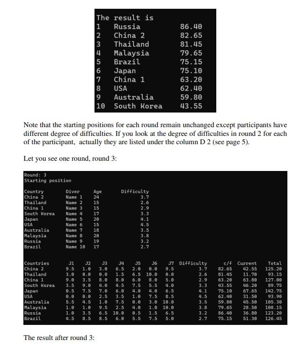 for this dive. - Example: Let's say the diver attempted an inward