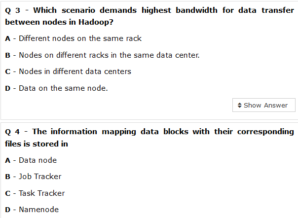 Q 3 Which scenario demands highest bandwidth for data transfer between