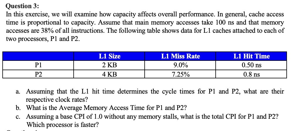 In this exercise, we will examine how capacity affects overall performance.
