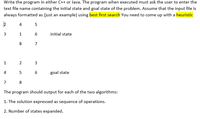 Consider a modified version of the 8-puzzle problem in which adjacent tiles