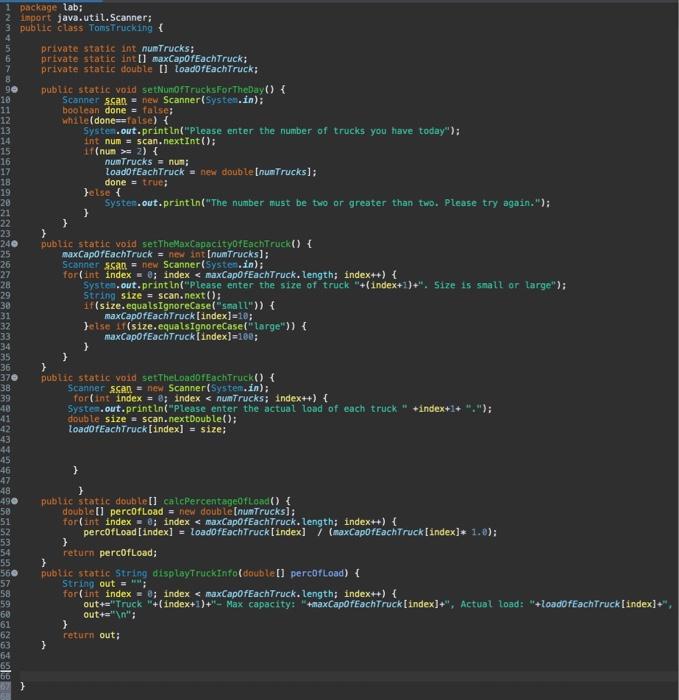 how do i write a main method to call the 5 algorithims