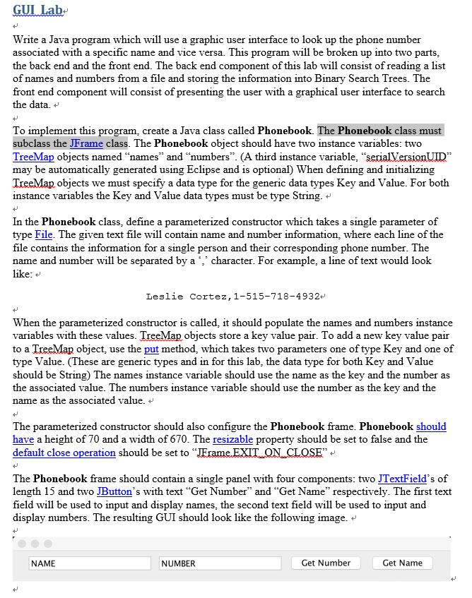 Couldn't figure out myself, Please let me have complete Phonebook.java file.