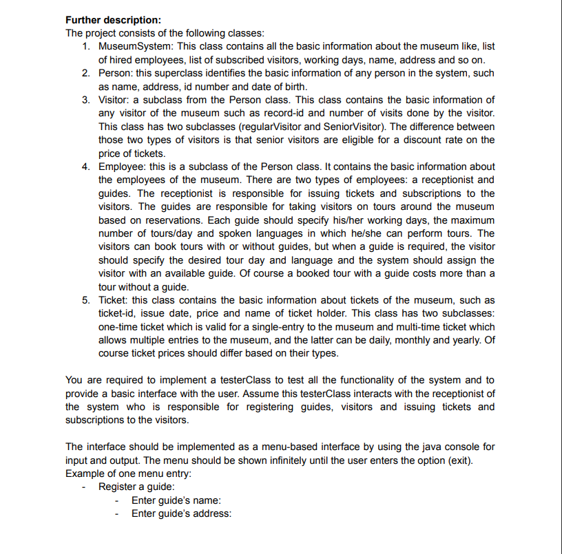 should contain backend and frontend functionalities that can help the employees and