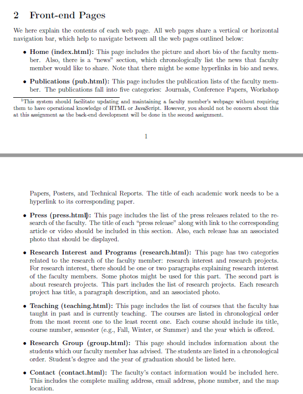  Source: http://thorpe.hrl.uoit.ca/index.html 2 Front-end Pages We here explain the contents of