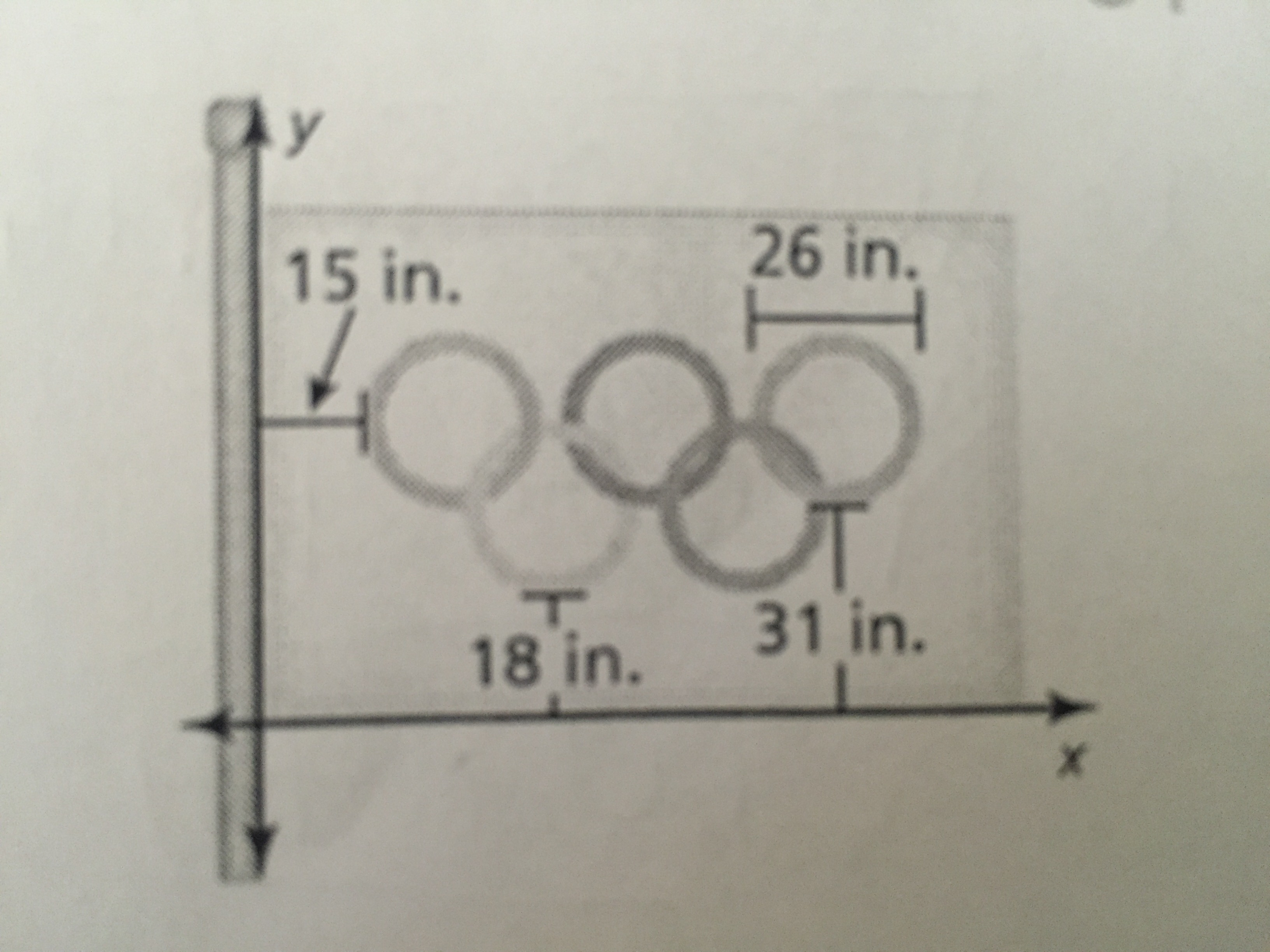 Using a math software program, design a pattern for an Olympic flag.