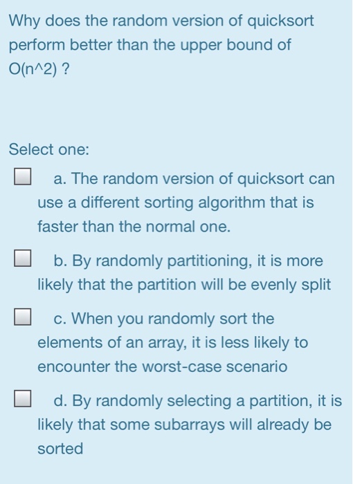 of partition for quicksort on an array of size N? The worst