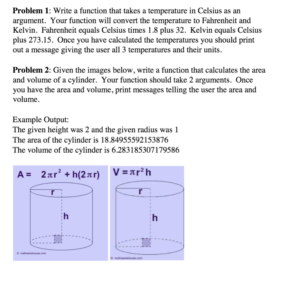 takes a temperature in Celsius as an argument. Your function will convert