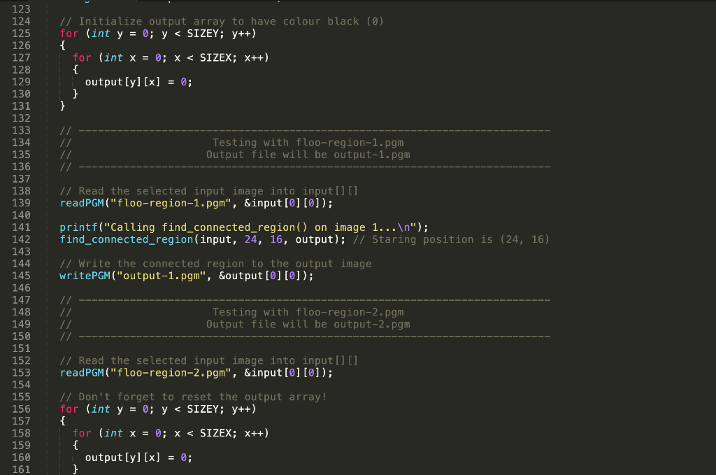 functions to read / write the images #include "imgUtils.c" void find_connected_region(unsigned char