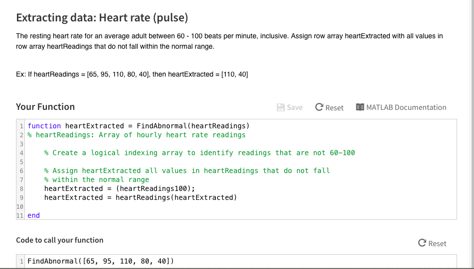 Computer Science, MATLAB, programing question, arrays, PLEASE help (: Logic array: Identifying
