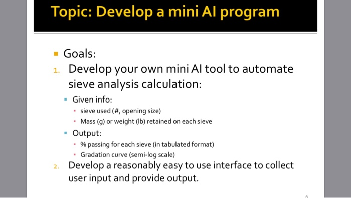  Use Microsoft excel to complete the sieve analysis. Please explain the