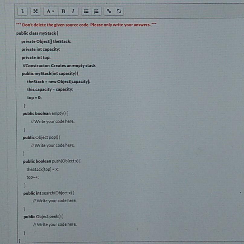 be graded manually by your instructors. *** Collections: The Stack class represents