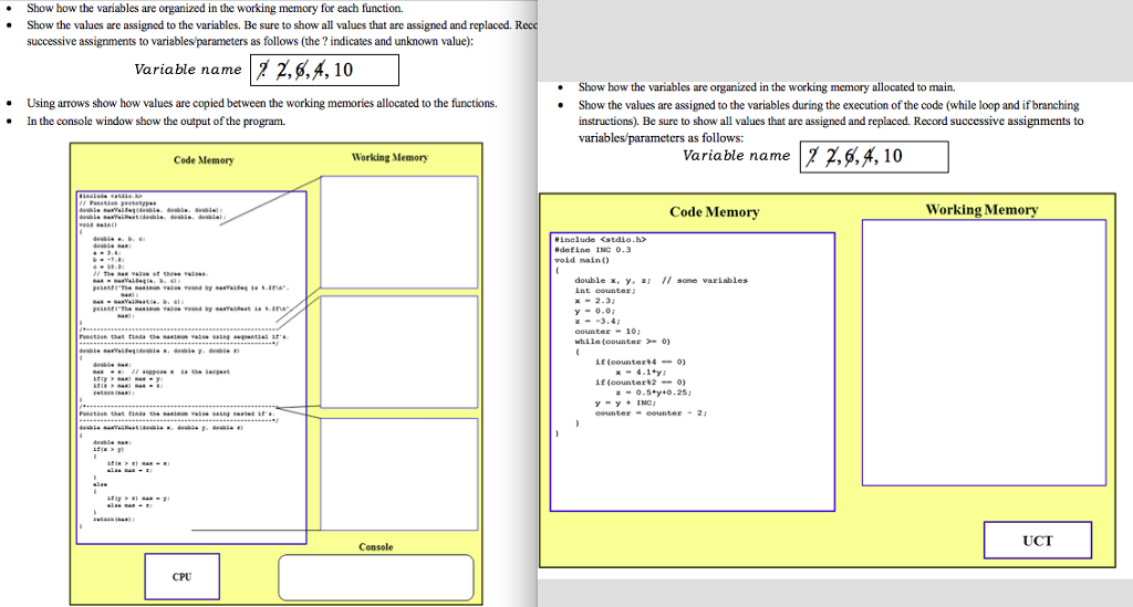 Having trouble figuring out these 2 programming models in c language. If