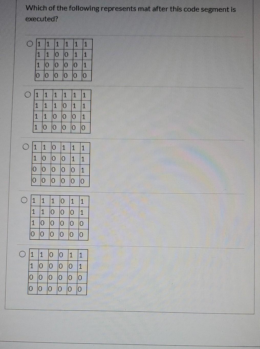 j: } if (mat[j][k] > currentVal) { currentVal = k; result =