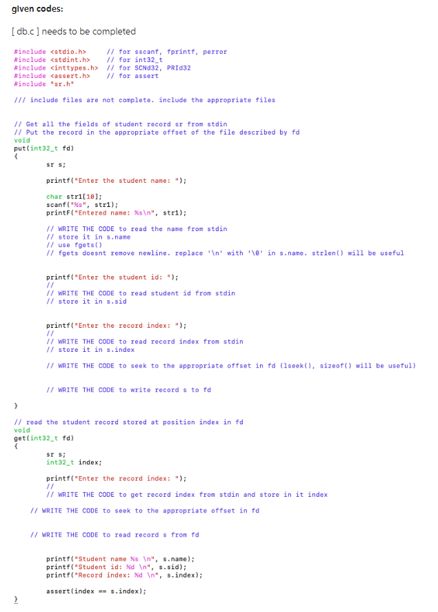 is to familiarize you with system calls read( ), write( ), lseek