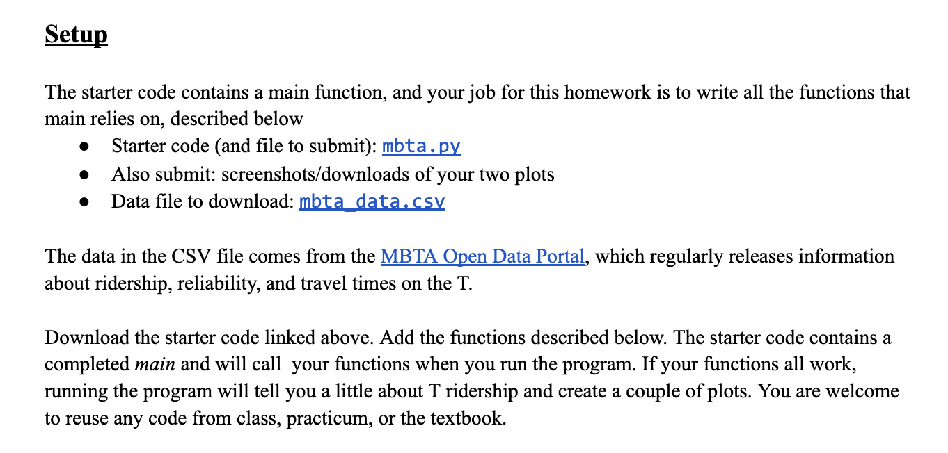 Please create four new functions in the starter code to run the