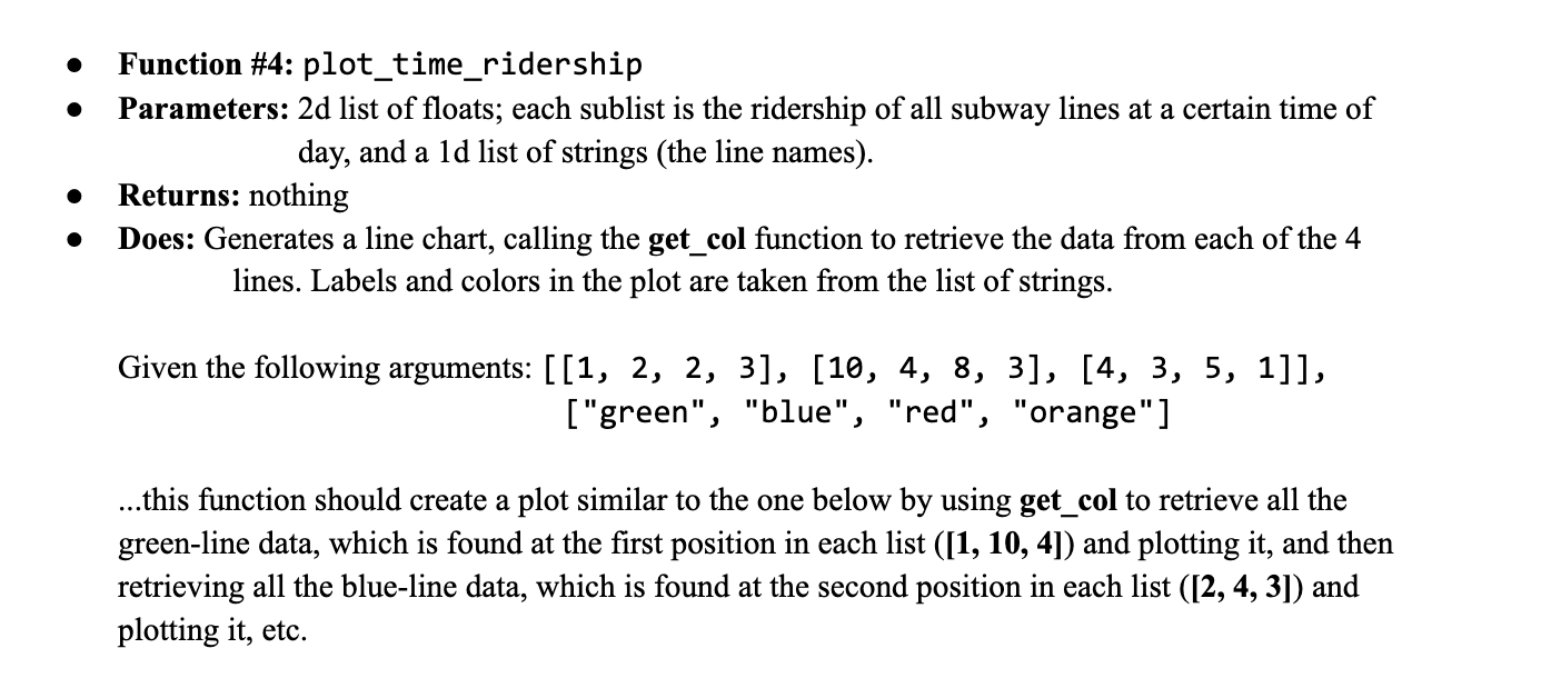 to write all the functions that main relies on, described below -