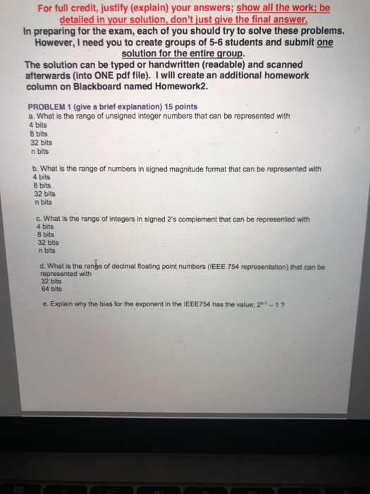  Problem 1 and 7 For full credit, justify (explain) your answers;