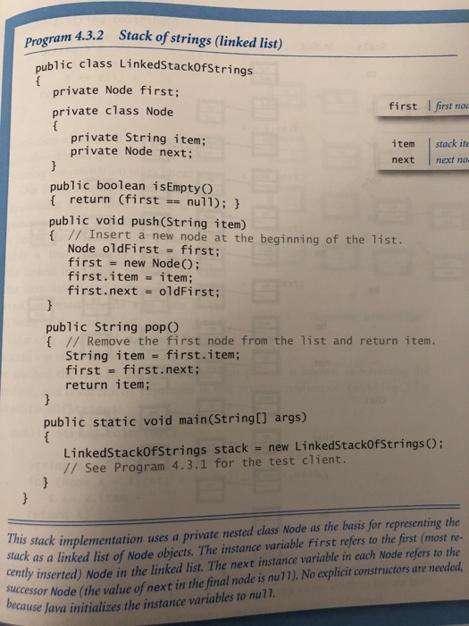 textbook (program 4.3.2) by adding a method "find0 that takes a string