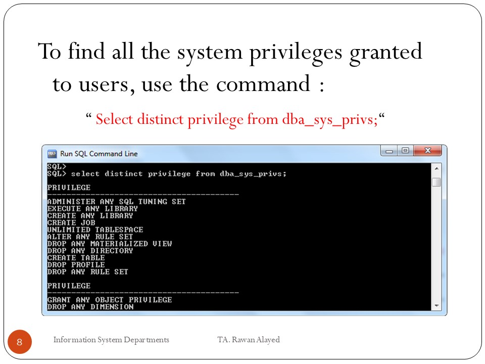 DROP TABLE: to remove a table from the database 3. ALTER TABLE: